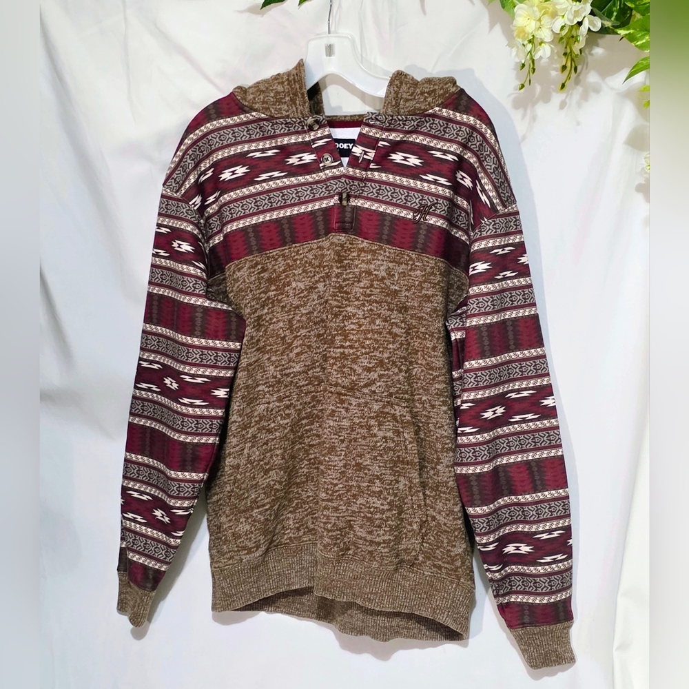 Men's Brown Hooey Patterned Hoody